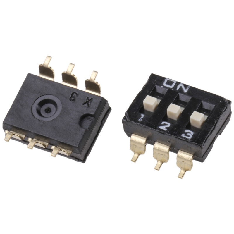 250 pcs - Omron 3 Way Surface Mount DIP Switch 3PST