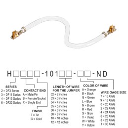 10 pcs : H4BBT-10103-W8 - JUMPER-H9992TR/1852WH/H9992TR 3'