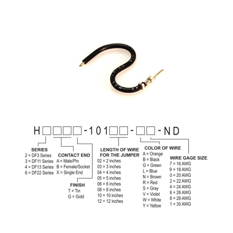 10 pcs : H2AXT-10103-B4 - JUMPER-H1502TR/A2015B/X 3'