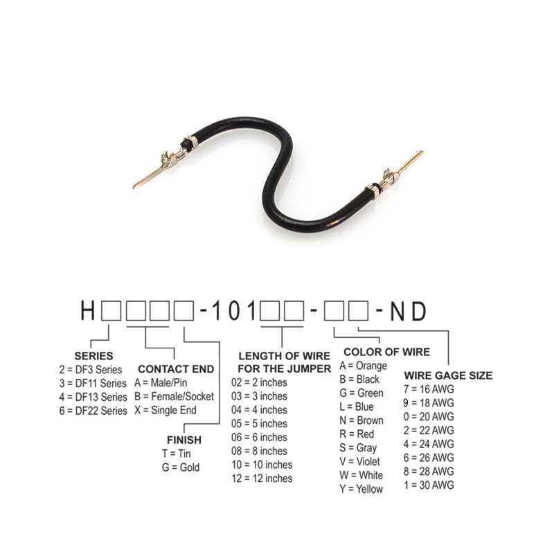 10 pcs : H3AAT-10102-B4 - JUMPER-H1506TR/A2015B/H1506TR 2'