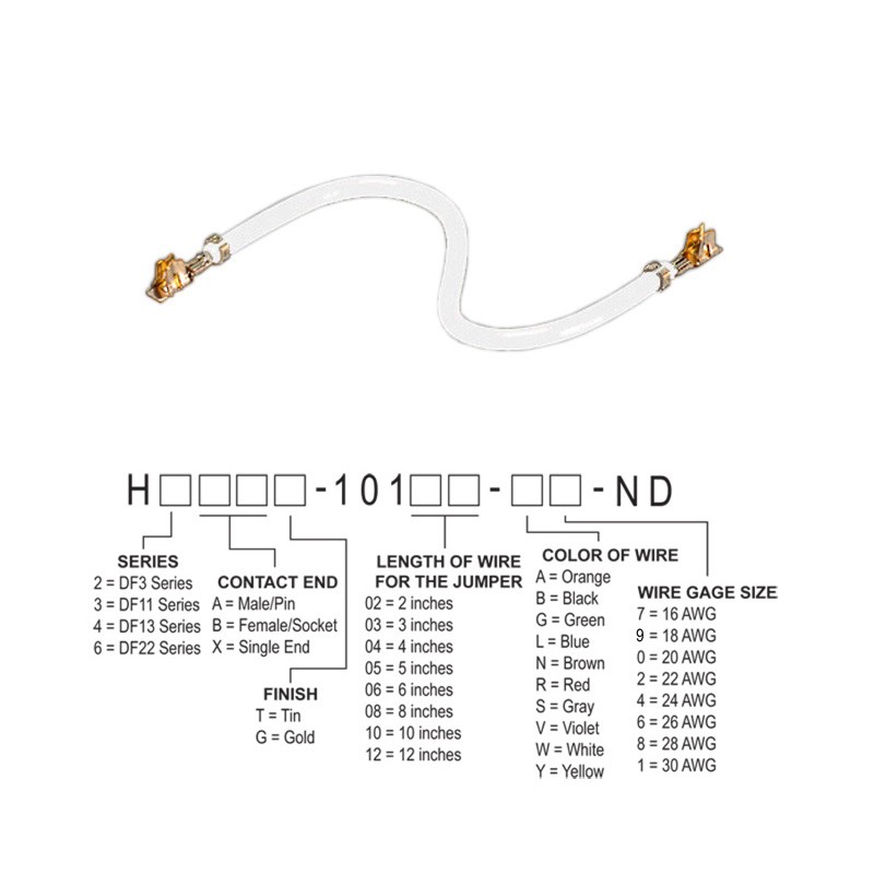 10 pcs : H2BBG-10106-W6 - JUMPER-H1501TR/A3049W/H1501TR 6'