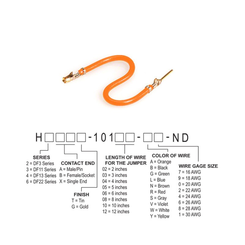 10 pcs : H3ABG-10105-A4 - JUMPER-H1507TR/A2015A/H1505TR 5'