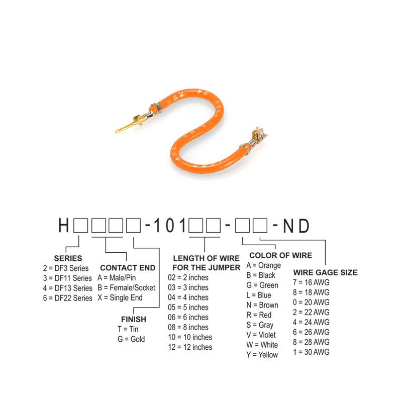 10 pcs : H2ABG-10102-A4 - JUMPER-H1503TR/A2015A/H1501TR 2'