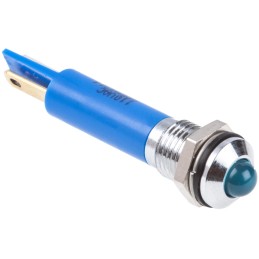 1 pcs - RS PRO Blue Panel Mount Indicator, 110V ac, 8mm Mounting Hole Size, IP67