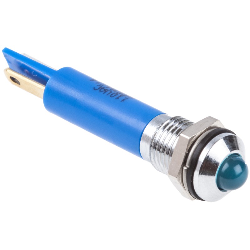 1 pcs - RS PRO Blue Panel Mount Indicator, 110V ac, 8mm Mounting Hole Size, IP67