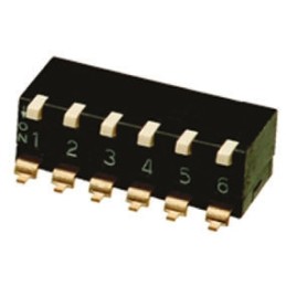 1 pcs - Omron 6 Way Surface Mount DIP Switch SPST, Lever Actuator
