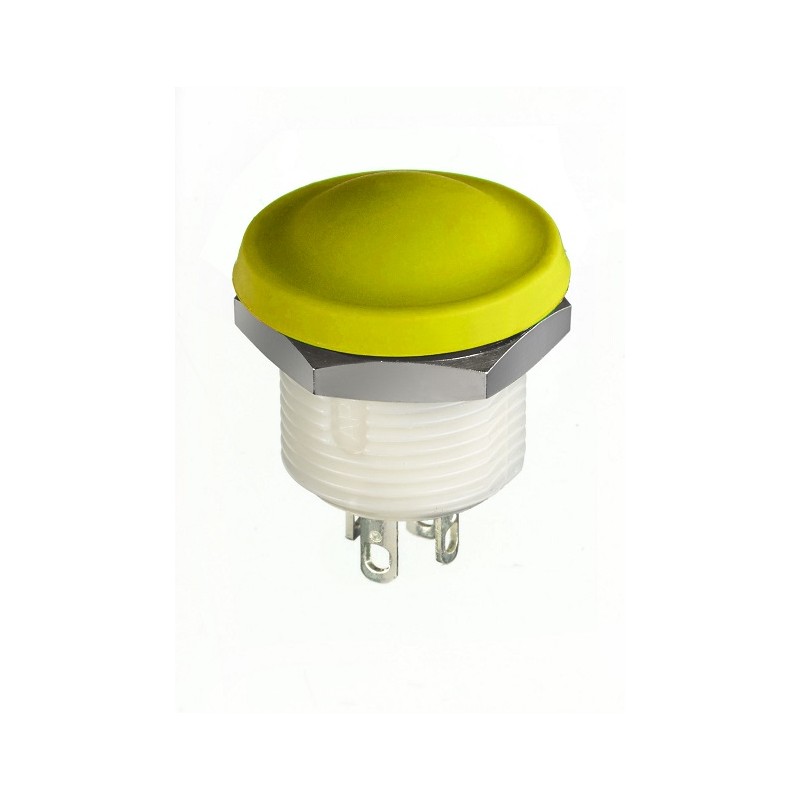 1 pcs - APEM IX Series Push Button Switch, Momentary, Panel Mount, 12mm Cutout, SPST, Yellow LED, 28V dc, IP67, IP69K