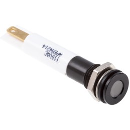 1 pcs - RS PRO White Panel Mount Indicator, 110V ac, 8mm Mounting Hole Size, IP67