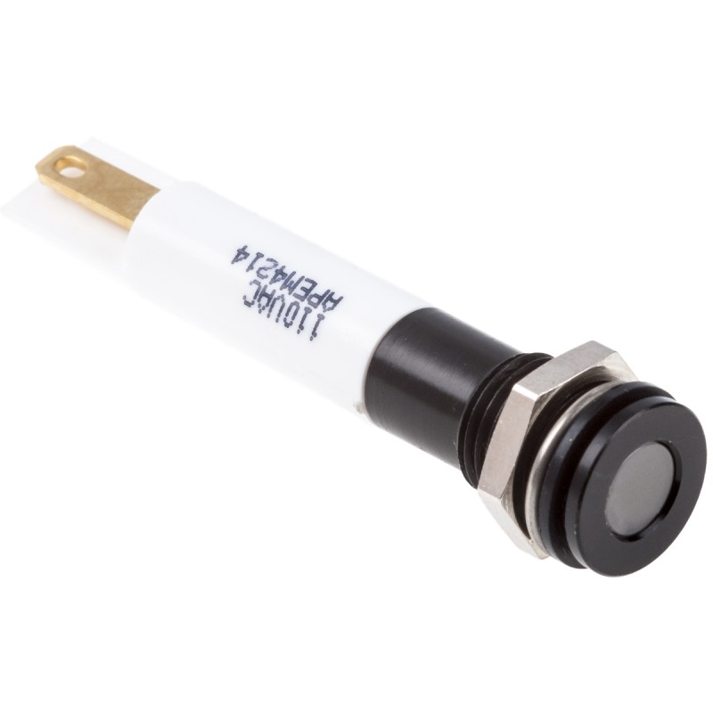 1 pcs - RS PRO White Panel Mount Indicator, 110V ac, 8mm Mounting Hole Size, IP67