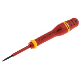 1 pcs - Facom Slotted Insulated Screwdriver, 2.5 x 0.4 mm Tip, 50 mm Blade, VDE/1000V, 153 mm Overall