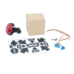 1 pcs : BRB-0001 - BIG RED ARCADE BUTTON KIT, 60MM
