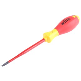 1 pcs - Wiha Slotted Insulated Screwdriver, 5.5 mm Tip, 125 mm Blade, VDE/1000V, 243 mm Overall
