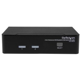 1 pcs - StarTech.com 2 Port USB DisplayPort KVM Switch, 3.5 mm Stereo 3840 x 2400 Maximum Resolution