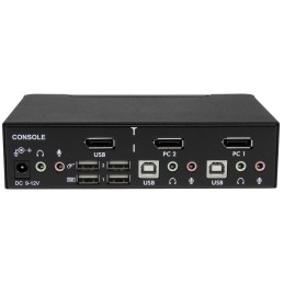 1 pcs - StarTech.com 2 Port USB DisplayPort KVM Switch, 3.5 mm Stereo 3840 x 2400 Maximum Resolution