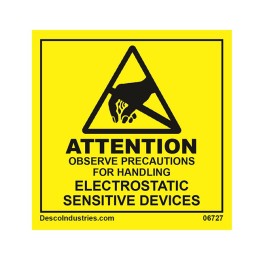 1 pcs : 06727 - LABEL ESD/STATIC 2'X2' 500PC