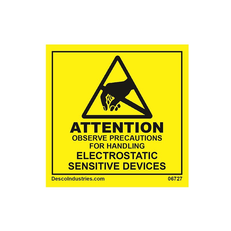 1 pcs : 06727 - LABEL ESD/STATIC 2'X2' 500PC