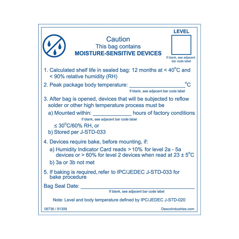 1 pcs : 06736 - LABEL MOIST WARN 3.75'X3.25' 100