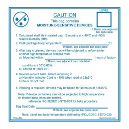 1 pcs : 113LABEL - LABEL MOISTURE WARN 4'X4' 100PC
