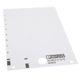 1 pcs : 0830839 - PLASTIC LABEL CARD WHITE UNLABEL