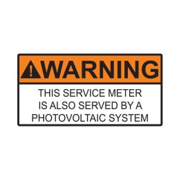 1 pcs : 596-00747 - SOLAR LABEL, WARNING SERVICE MET