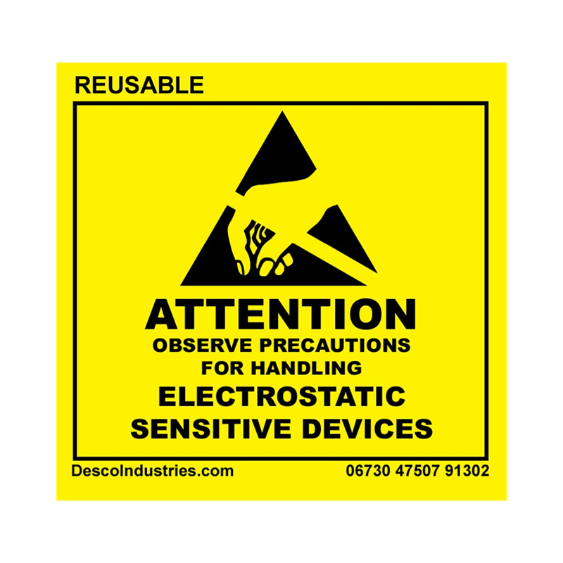 1 pcs : 06730 - LABEL ESD/STATIC 2'X2' 500PC