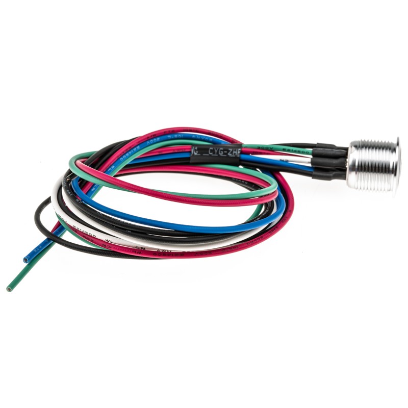 1 pcs - RS PRO Illuminated Push Button Switch, Momentary, Panel Mount, 16mm Cutout, SPST, RGB LED, 36V dc, IP67