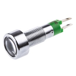 1 pcs - Signal Construct Green Panel Mount Indicator, 24 - 28V, 8mm Mounting Hole Size