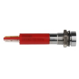 1 pcs - RS PRO Red Panel Mount Indicator, 8mm Mounting Hole Size, Solder Tab Termination, IP67