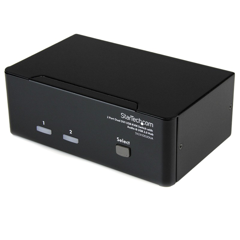 1 pcs - StarTech.com 2 Port Dual Monitor USB DVI KVM Switch, 3.5 mm Stereo 1920 x 1200 Maximum Resolution