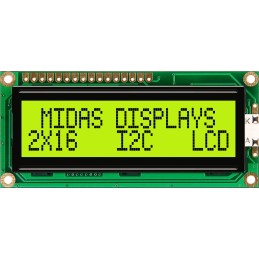 1 pcs - Midas MC21605C6W-SPTLYI-V2 Alphanumeric LCD Alphanumeric Display, 2 Rows by 16 Characters