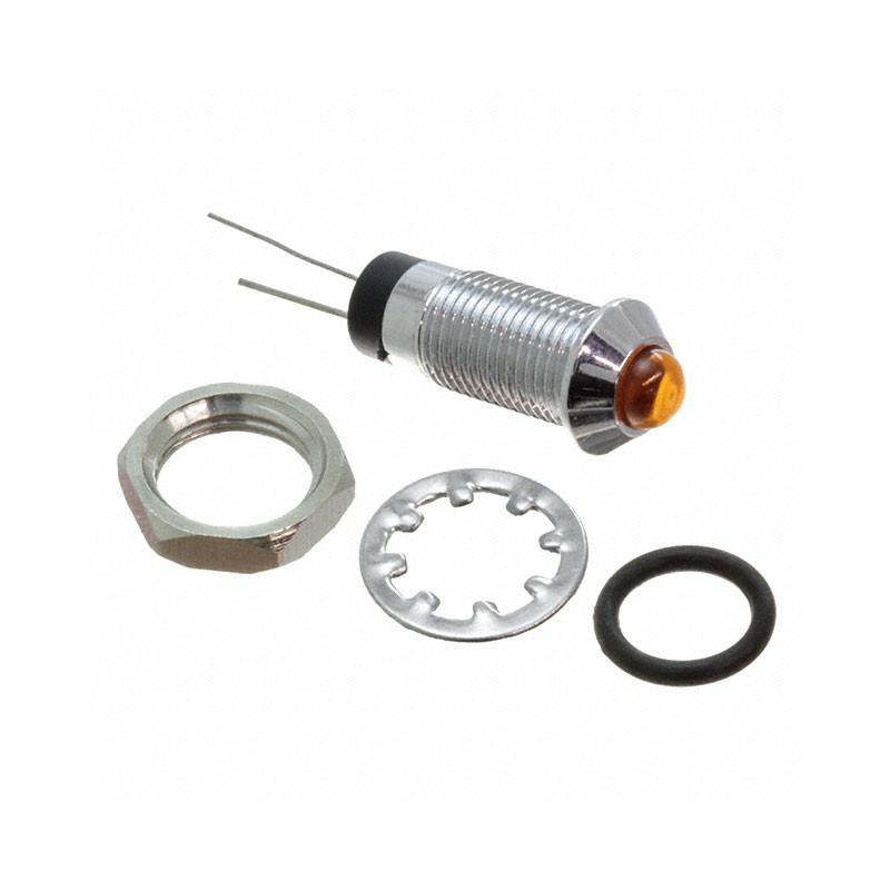 1 pcs : FL1M-8SJ-3-Y12V - LED YEL 8MM NUT 12VAC/DC STK