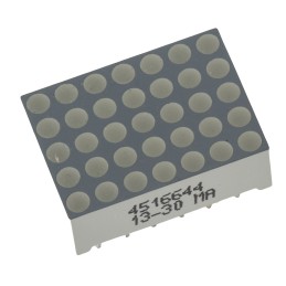 1 pcs - TC07-11EWA Kingbright Dot Matrix LED Display, CC 7 x 5 Dot Matrix Red 8.2 mcd 17.2mm