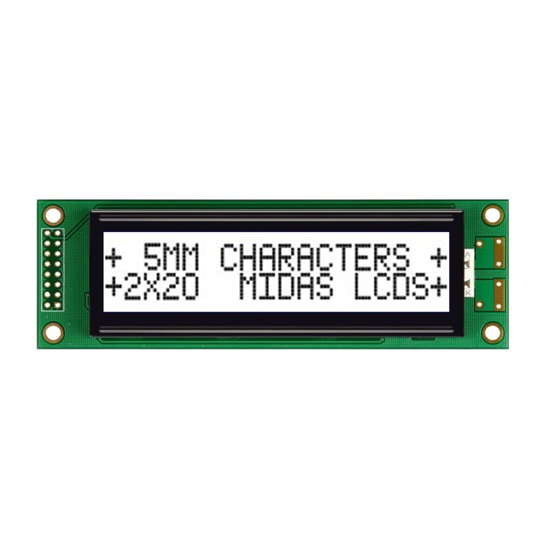 1 pcs - Midas MC22005A6W-FPTLWI-V2 Alphanumeric LCD Alphanumeric Display, 2 Rows by 20 Characters