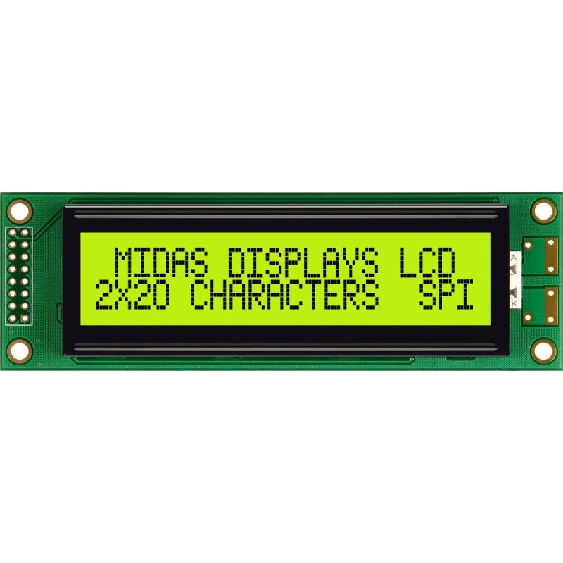 1 pcs - Midas MC22005A6W-SPTLYS-V2 Alphanumeric LCD Alphanumeric Display, 2 Rows by 20 Characters