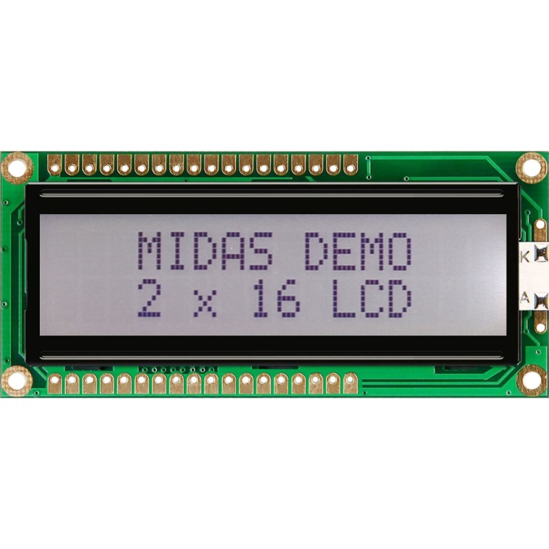 1 pcs - Midas MC21605G6W-FPTLW3.3-V2 LCD LCD Display, 2 Rows by 16 Characters