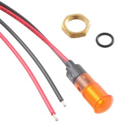 1 pcs : FL1P-8NW-1-Y12V - LED YEL 8MM NUT 12VAC/DC STK