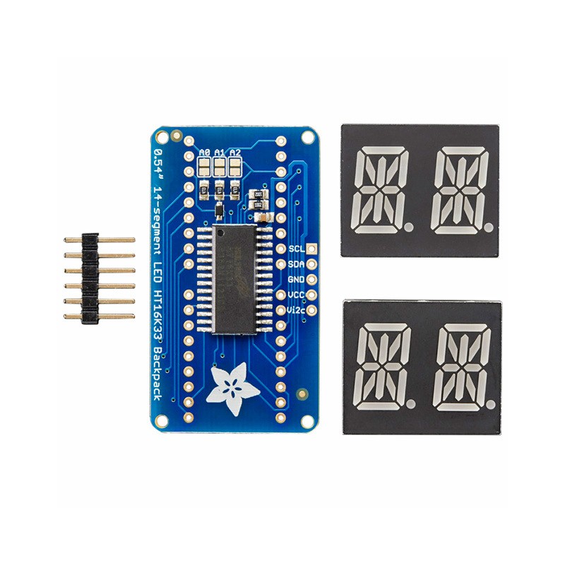 1 pcs : 1912 - ADDRESS LED 14 SEGMENT I2C BLUE
