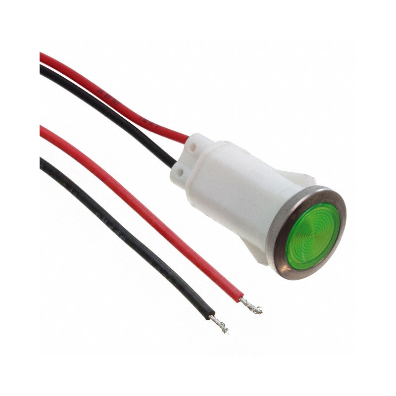 1 pcs : FL1P-12QW-2-G12V - LED GRN 12MM SNAP 12VAC/DC STK