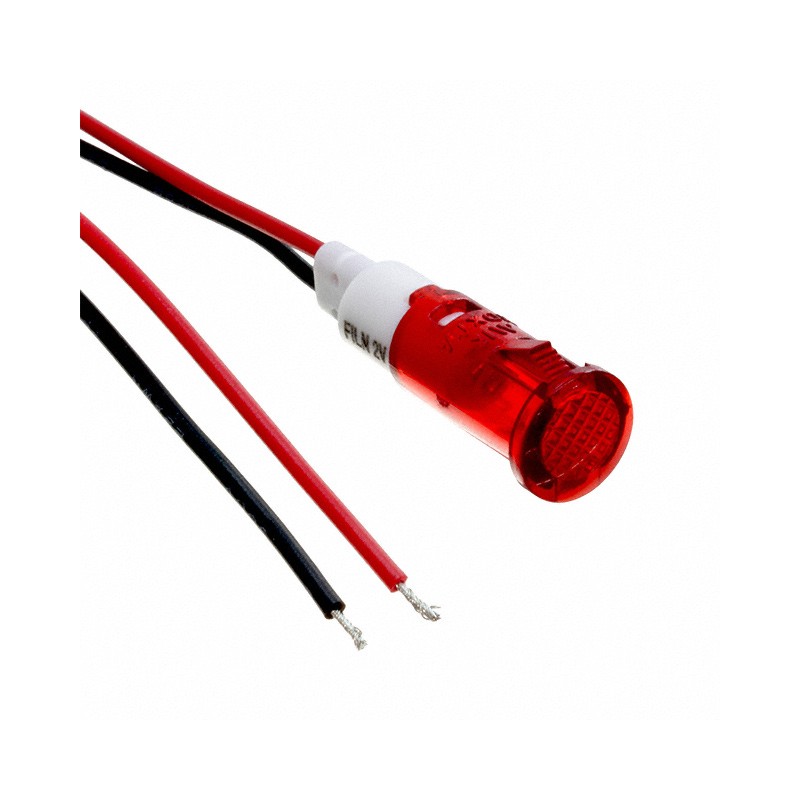 1 pcs : FL1P-10QW-1-R24V - LED RED 10MM SNAP 24VAC/DC UL ST