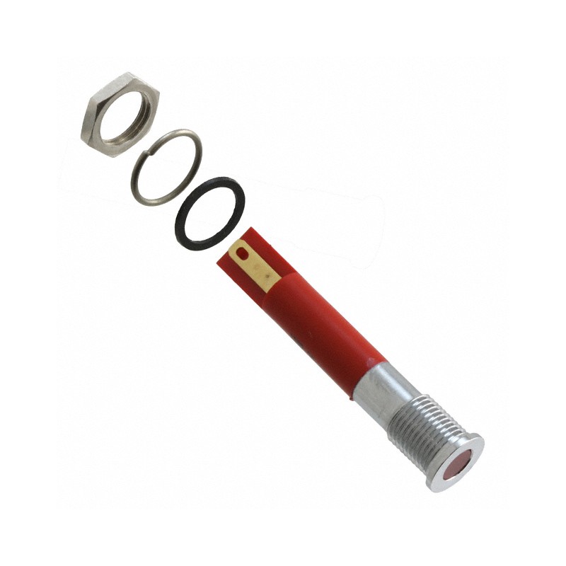 1 pcs : Q8F1CXXR24E - INDICATOR 24V 8MM FLUSH RED