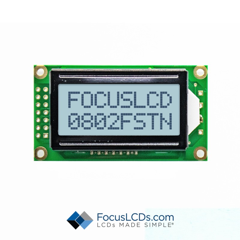1 pcs : C82B-FTW-LW63 - 8X2 FSTN GRAY CHARACTER LCD