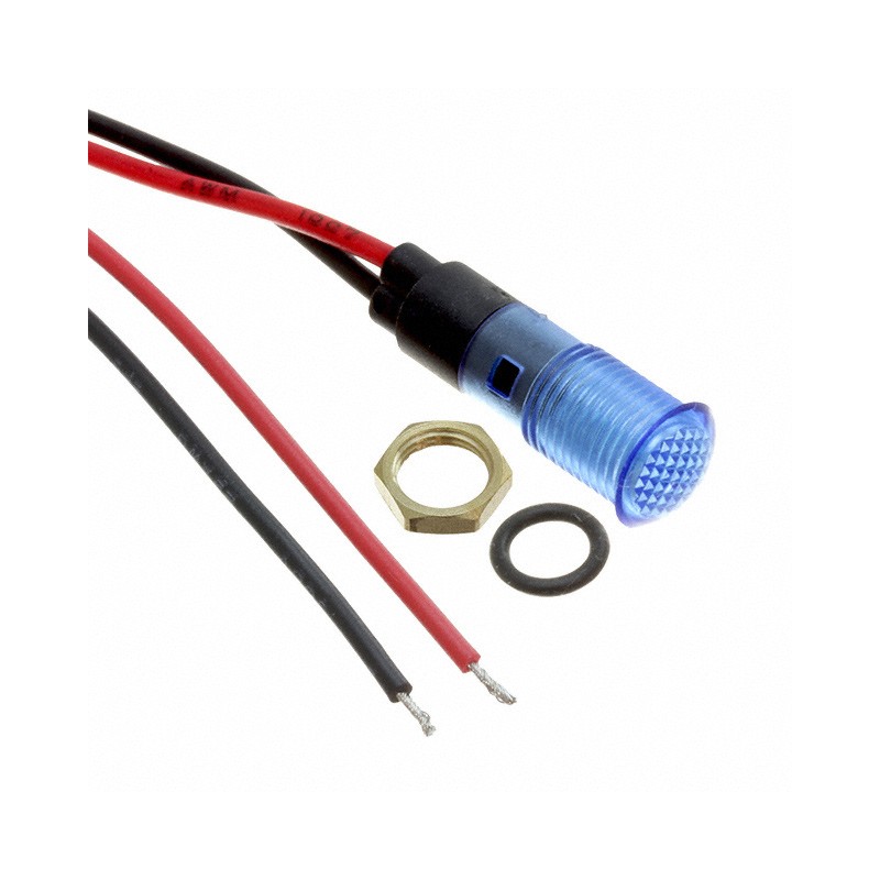 1 pcs : FL1P-8NW-1-B110V - LED BLU 8MM NUT 110VAC/DC STK