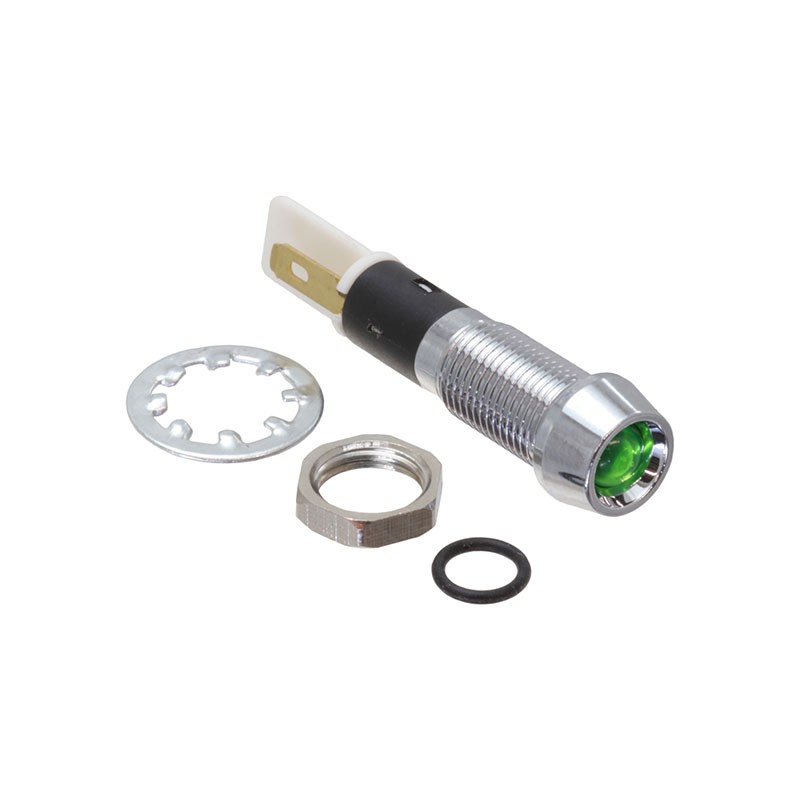 1 pcs : FL1M-8CJ-2-G24V - LED GRN 8MM NUT 24VAC/DC STK