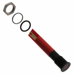1 pcs : Q8F1BXXR12E - INDICATOR 12V 8MM FLUSH RED