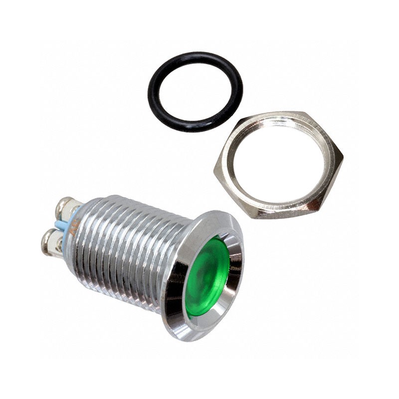 1 pcs : FL1M-12CA-1-G3V - LED GRN 12MM NUT 3VAC/DC STK