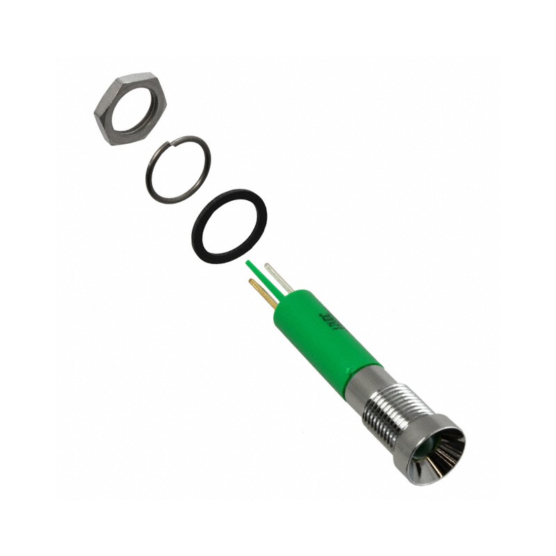 1 pcs : Q8R1CXXG12E - INDICATOR 12V 8MM RECESSED GRN