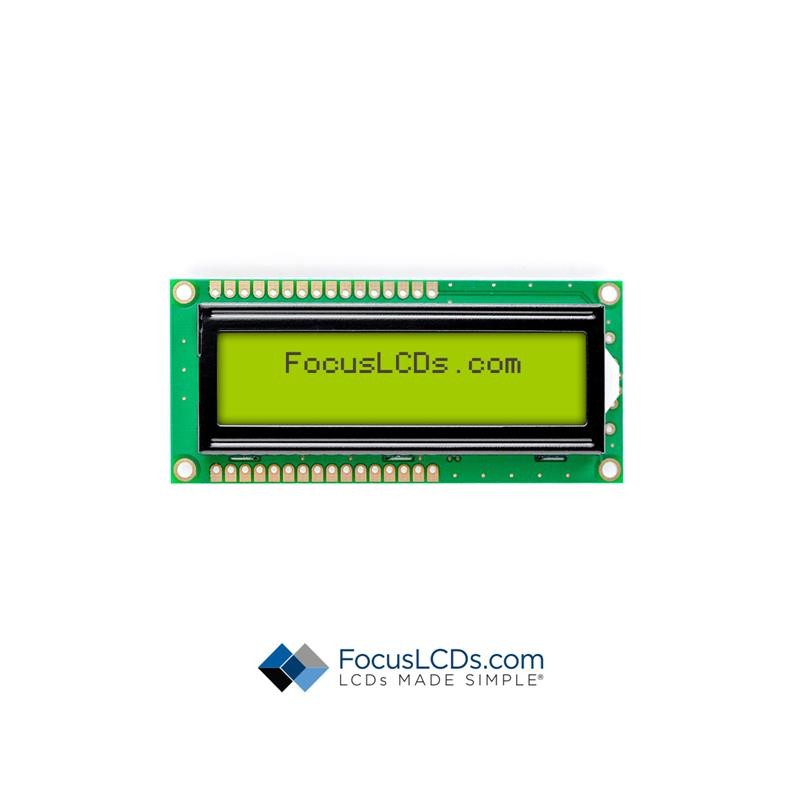 1 pcs : C162A-YTY-LW63 - 16X2 STN YELLOW/GREEN CHARACTER