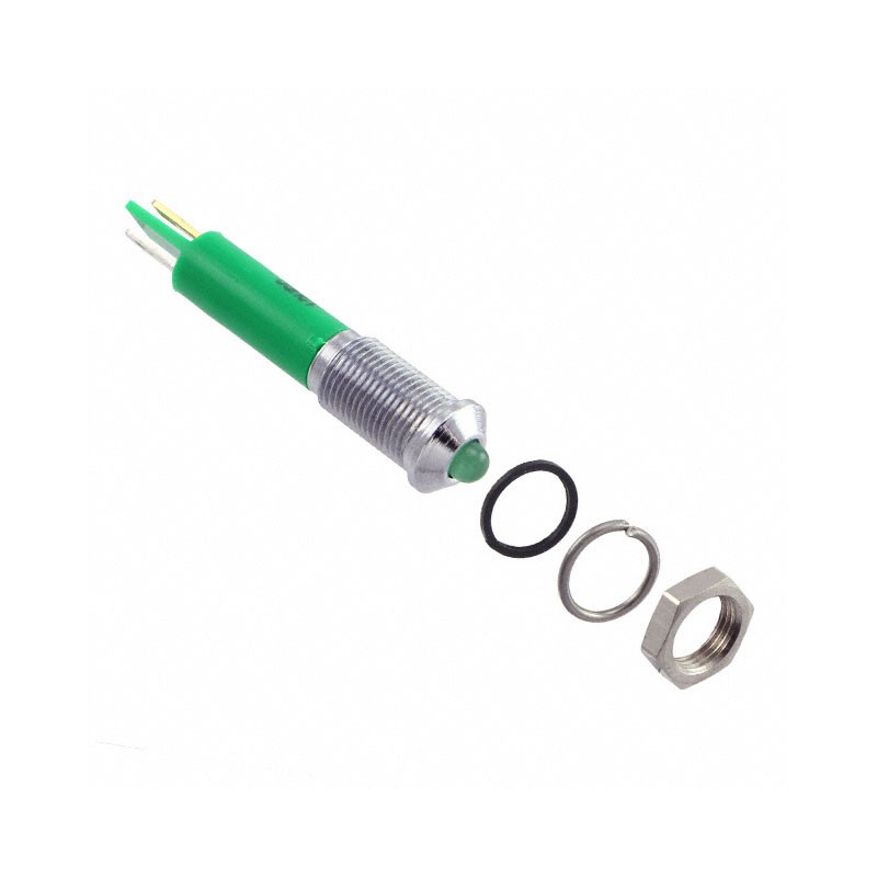 1 pcs : Q6P1CXXG12E - INDICATOR 12V 6MM PROMINENT GRN