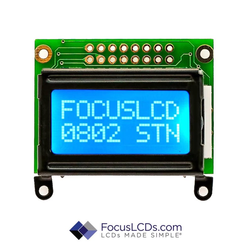 1 pcs : C82A-BW-XW63 - 8X2 BLUE YELLOW CHARACTER LCD