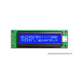 1 pcs : AMC2002CR-B-B6WTDW-I2C - COB CHAR 20X2 BLUE TRANSM I2C